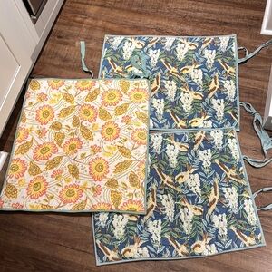 POTTERY BARN Foundation Scalloped Patchwork Euro & 2 bird quilted standard shams